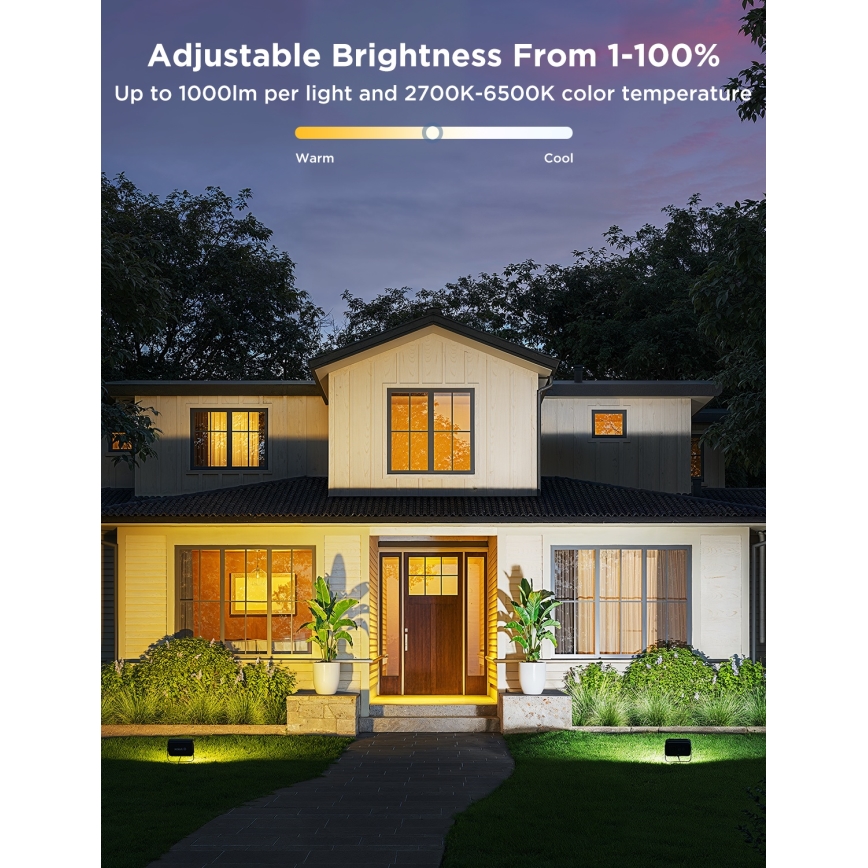 Govee - KOMPLEKT 4x LED RGBICWW hämardatav prožektor LED/24W/230V IP66 Matter Wi-Fi