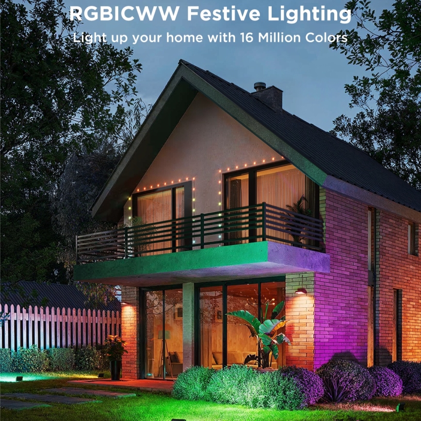 Govee - KOMPLEKT 4x LED RGBICWW hämardatav prožektor LED/24W/230V IP66 Matter Wi-Fi