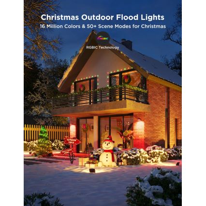 Govee - KOMPLEKT 4x LED RGBICWW hämardatav prožektor LED/24W/230V IP66 Matter Wi-Fi