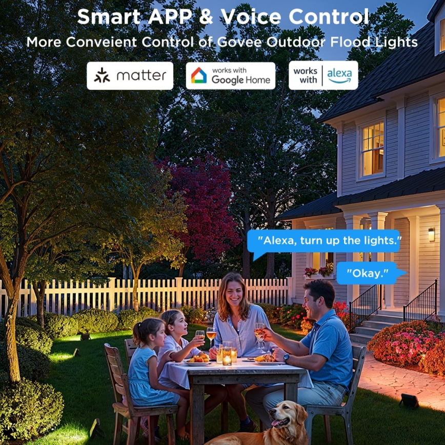 Govee - KOMPLEKT 4x LED RGBICWW hämardatav prožektor LED/24W/230V IP66 Matter Wi-Fi