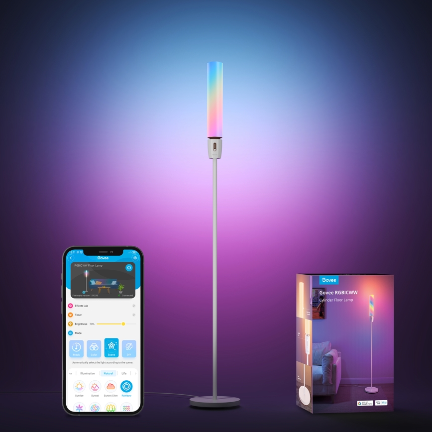 Govee - LED Hämardatav põrandalamp CYLINDER SMART RGBICWW 2200-6500K