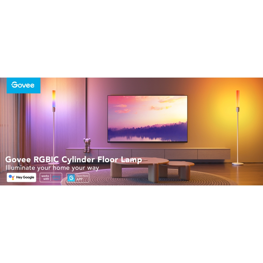 Govee - LED Hämardatav põrandalamp CYLINDER SMART RGBICWW 2200-6500K