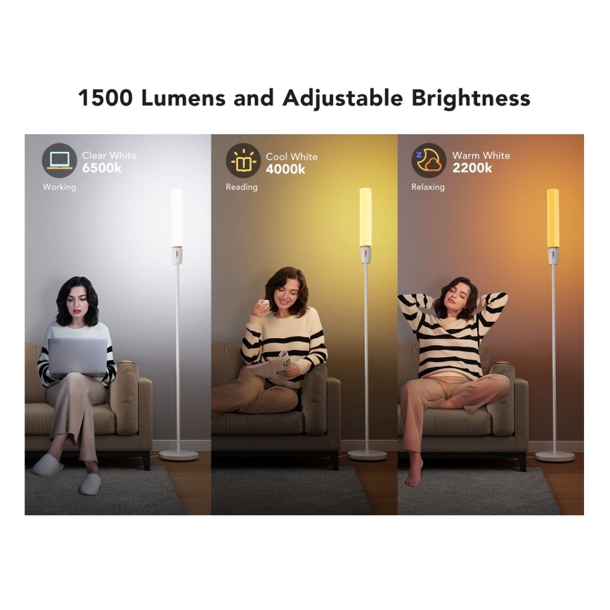 Govee - LED Hämardatav põrandalamp CYLINDER SMART RGBICWW 2200-6500K