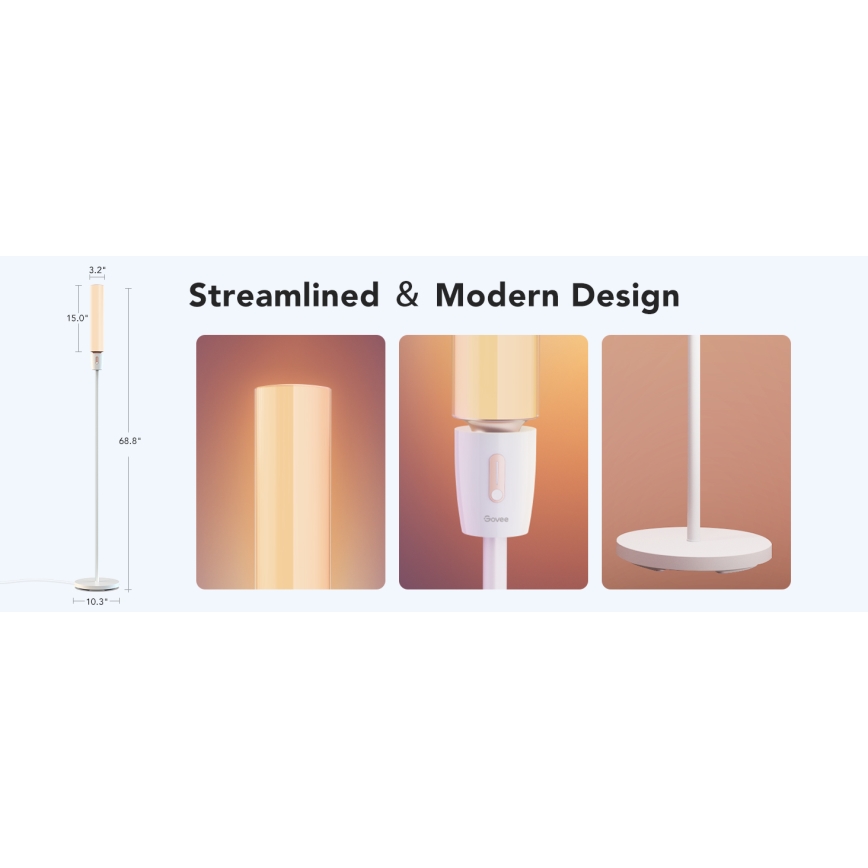 Govee - LED Hämardatav põrandalamp CYLINDER SMART RGBICWW 2200-6500K