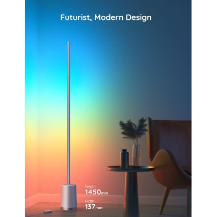 Govee - LED Hämardatav põrandalamp Lyra Smart RGBICWW 2200-6500K Wi-Fi + kaugjuhtimispult