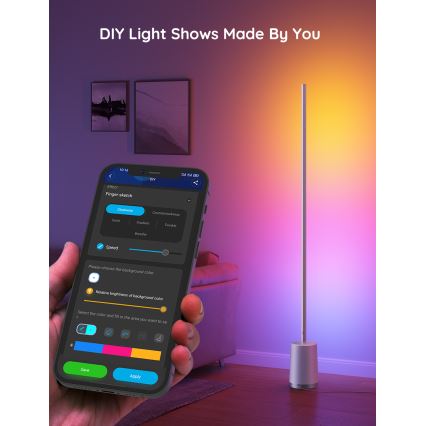 Govee - LED Hämardatav põrandalamp Lyra Smart RGBICWW 2200-6500K Wi-Fi + kaugjuhtimispult