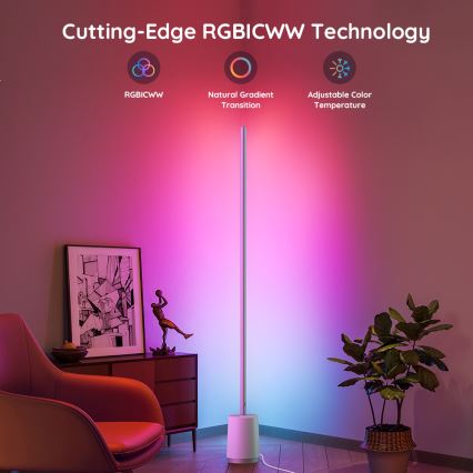 Govee - LED Hämardatav põrandalamp Lyra Smart RGBICWW 2200-6500K Wi-Fi + kaugjuhtimispult