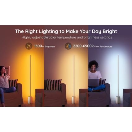 Govee - LED Hämardatav põrandalamp Lyra Smart RGBICWW 2200-6500K Wi-Fi + kaugjuhtimispult