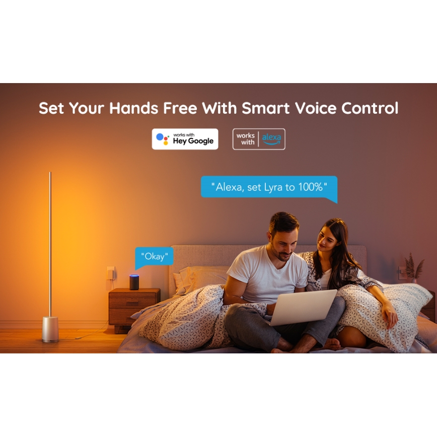 Govee - LED Hämardatav põrandalamp Lyra Smart RGBICWW 2200-6500K Wi-Fi + kaugjuhtimispult