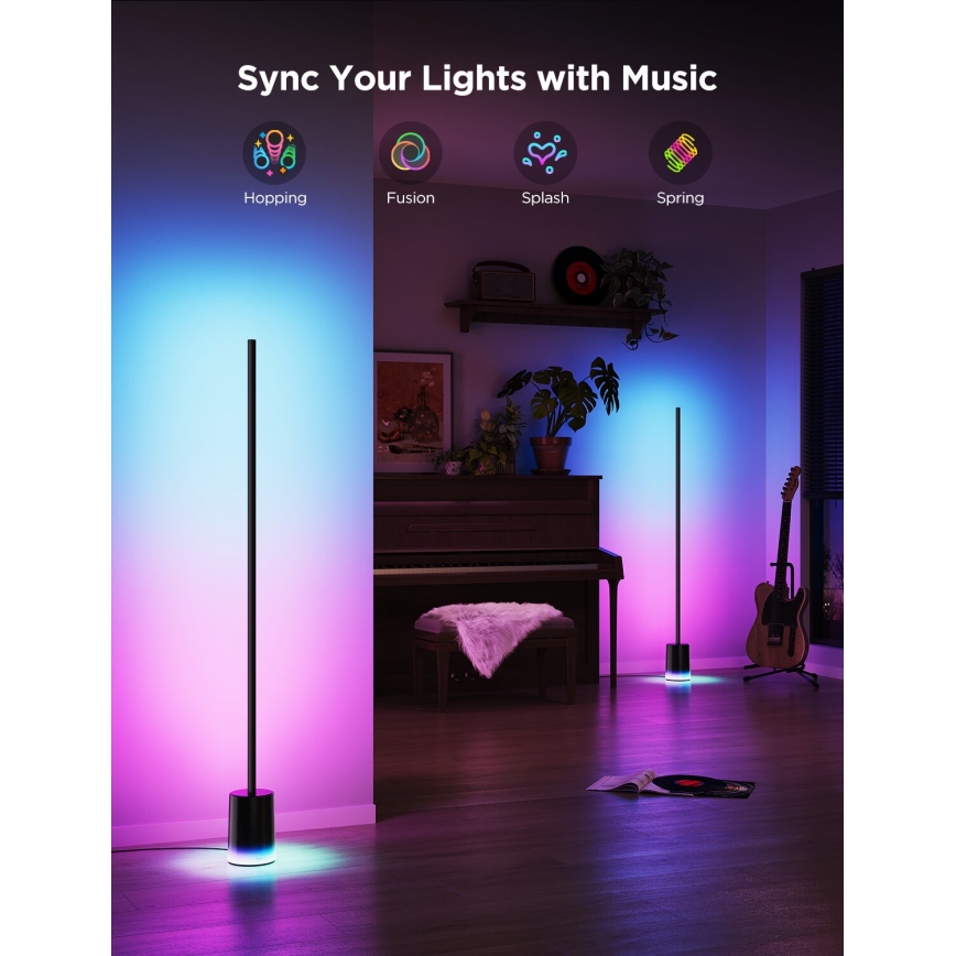 Govee - LED Põrandalamp Smart MATTER LED RGBICWW 2200-6500K Wi-Fi + kaugjuhtimispult