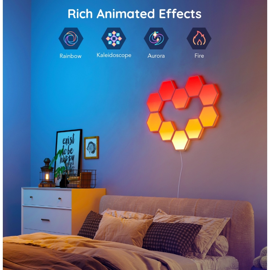 Govee - KOMPLEKT 10x LED RGB Hämardatav valguspaneel LED/36W/230V Wi-Fi