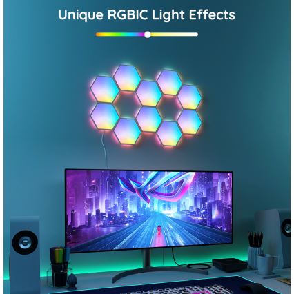 Govee - KOMPLEKT 10x LED RGB Hämardatav valguspaneel LED/36W/230V Wi-Fi
