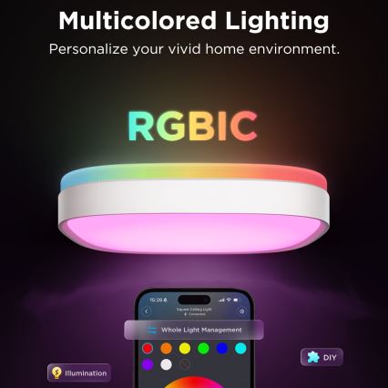 Govee - LED RGBIC Hämardatav laevalgusti LED/24W/230V 2700-6500K Wi-Fi
