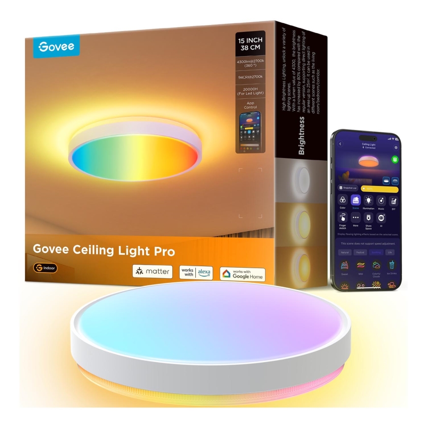 Govee - LED RGBIC Hämardatav laevalgusti LED/49W/230V 2700-6500K Wi-Fi