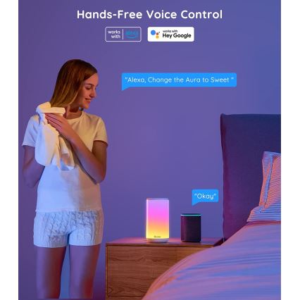 Govee - LED RGBIC Hämardatav laualamp AURA 2 2200-6500K Wi-Fi Matter