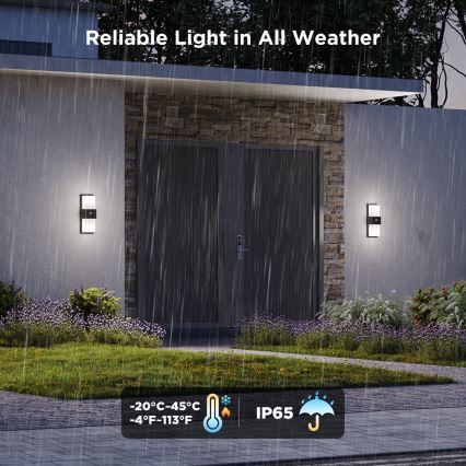 Govee - LED RGBIC hämardatav välisseinavalgusti anduriga MATTER LED/230V IP65 2700-6500K Wi-Fi
