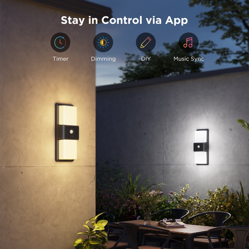 Govee - LED RGBIC Hämardatav Väli seinavalgusti koos anduriga LED/230V IP65 2700-6500K Wi-Fi