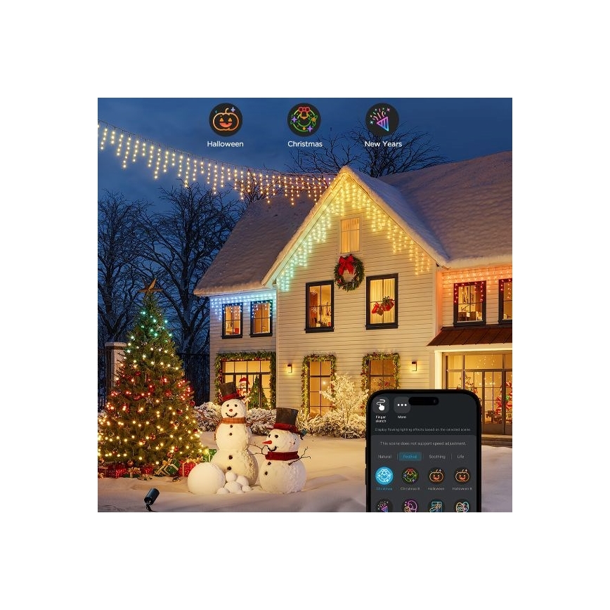 Govee - LED RGBIC Väli valguskett Smart jääpurikad 10m Wi-Fi Matter IP65