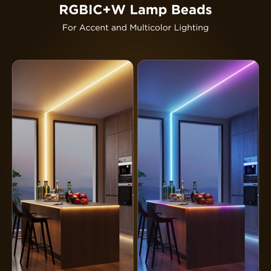 Govee - LED RGBICW Hämardatav valgusriba COB 3780 dioodid 3m Wi-Fi Matter