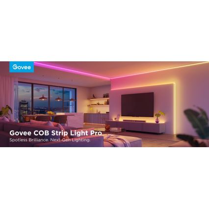 Govee - LED RGBICW Hämardatav valgusriba COB 3780 dioodid 3m Wi-Fi Matter