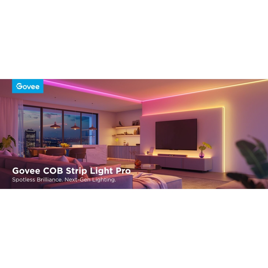Govee - LED RGBICW Hämardatav valgusriba COB 3780 dioodid 3m Wi-Fi Matter