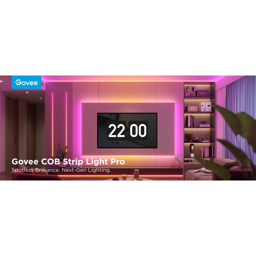 Govee - LED RGBICW Hämardatav valgusriba COB 3780 dioodid 3m Wi-Fi Matter