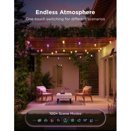Govee - LED RGBICW päikesetoitega valguskett 8xLED/6W/5V Wi-Fi Matter IP67