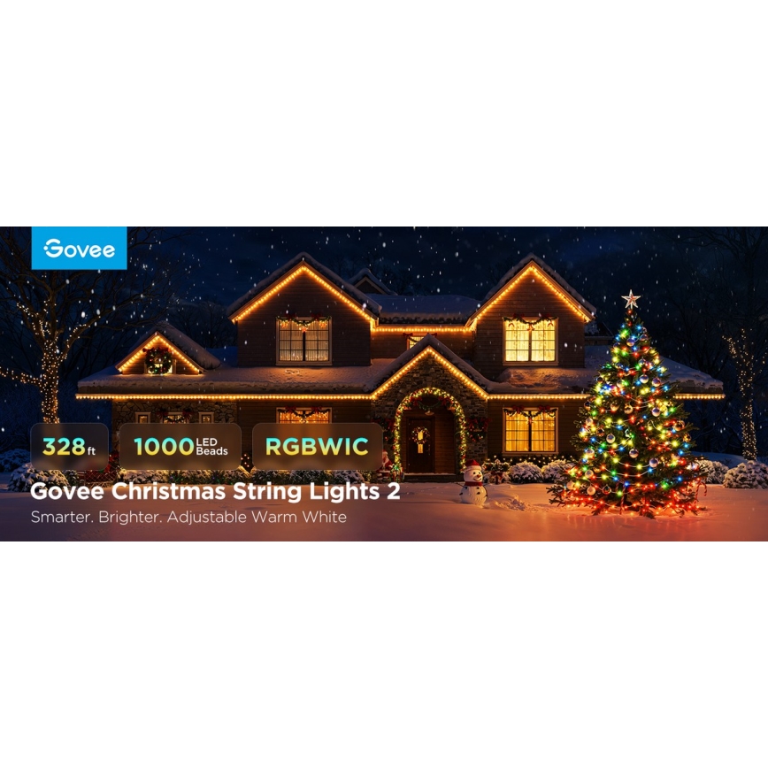 Govee - LED RGBICW Väli Valguskett 2700-6500K 20m Wi-Fi Matter IP66