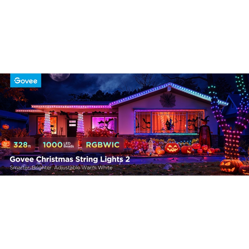 Govee - LED RGBICW Väli Valguskett 2700-6500K 20m Wi-Fi Matter IP66
