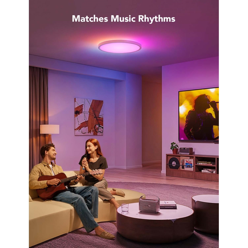 Govee - LED RGBICWW hämardatav laelamp LED/29W/230V, läbimõõt 30 cm, Matter, Wi‑Fi