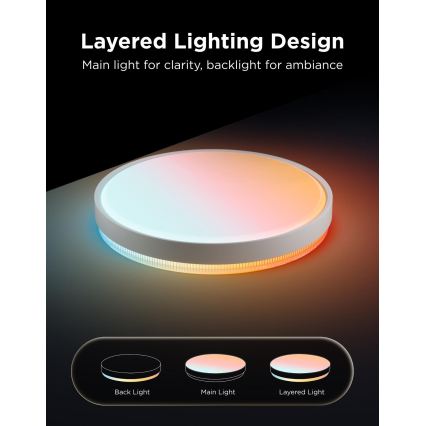 Govee - LED RGBICWW hämardatav laevalgusti LED/55W/230V läbimõõt 46 cm Matter Wi-Fi