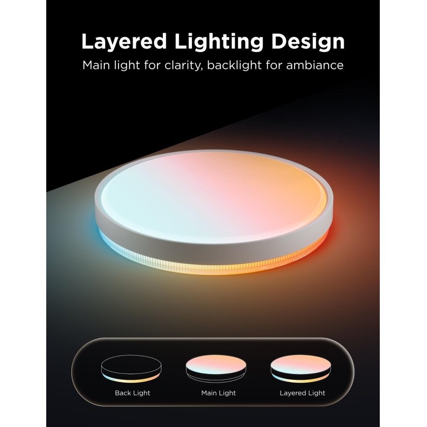 Govee - LED RGBICWW hämardatav laevalgusti LED/55W/230V läbimõõt 46 cm Matter Wi-Fi