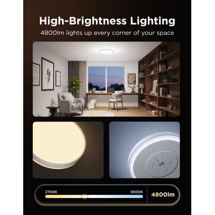 Govee - LED RGBICWW hämardatav laevalgusti LED/55W/230V läbimõõt 46 cm Matter Wi-Fi