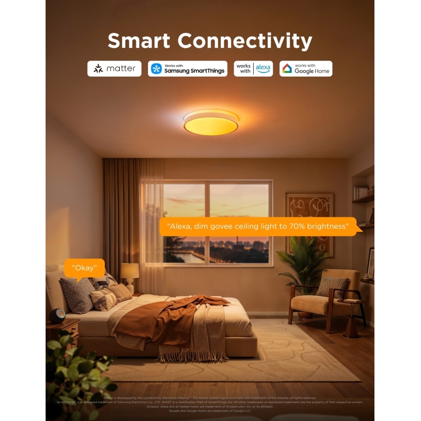 Govee - LED RGBICWW hämardatav laevalgusti LED/55W/230V läbimõõt 46 cm Matter Wi-Fi