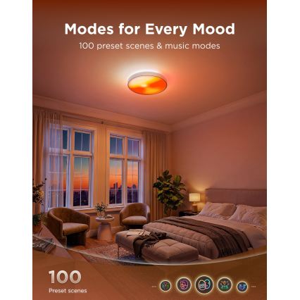 Govee - LED RGBICWW Hämardatav laelamp LED/55W/230V läbimõõt 53 cm Matter Wi-Fi
