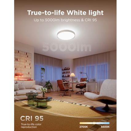 Govee - LED RGBICWW Hämardatav laelamp LED/55W/230V läbimõõt 53 cm Matter Wi-Fi