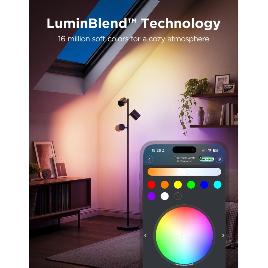 Govee - LED RGBICWW hämardatav põrandalamp TREE MATTER LED/48W/230V Wi-Fi