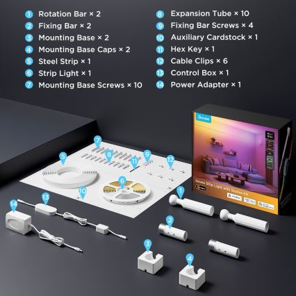 Govee - LED RGBICWW riputatav LED-riba LED/36W/24V 4m Skyline Matter Wi-Fi