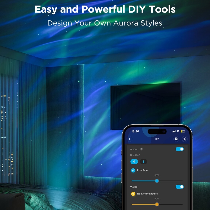 Govee - LED RGBW Galaxy Valgusprojektor Pro Wi-Fi Matter