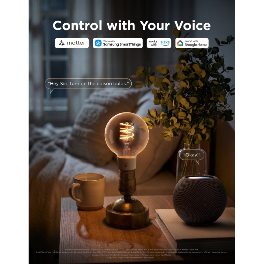 Govee - LED RGBWW hämardatav pirn Smart MATTER G80 E27/5W/230V 2700-6500K Wi-Fi