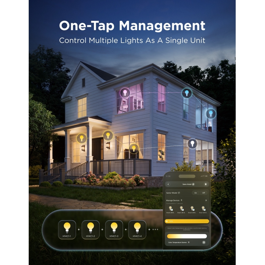 Govee - LED RGBWW hämardatav pirn Smart MATTER G80 E27/5W/230V 2700-6500K Wi-Fi