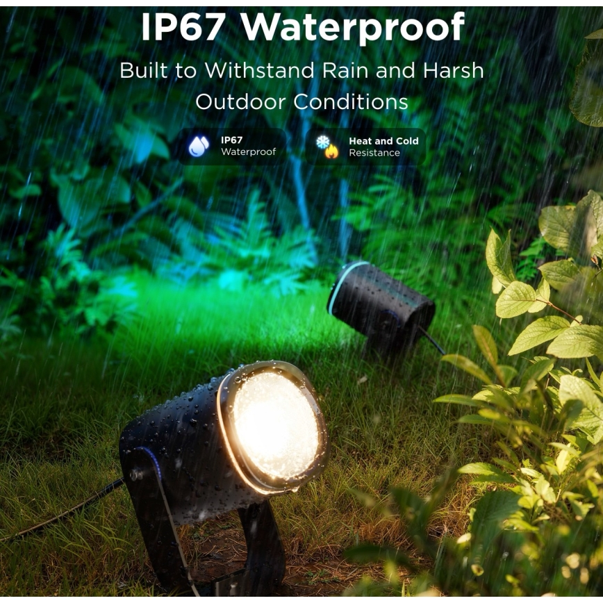 Govee - KOMPLEKT 2x LED RGBWW Hämardatav prožektor LED/12W/230V IP67 2700-6500K Wi-Fi