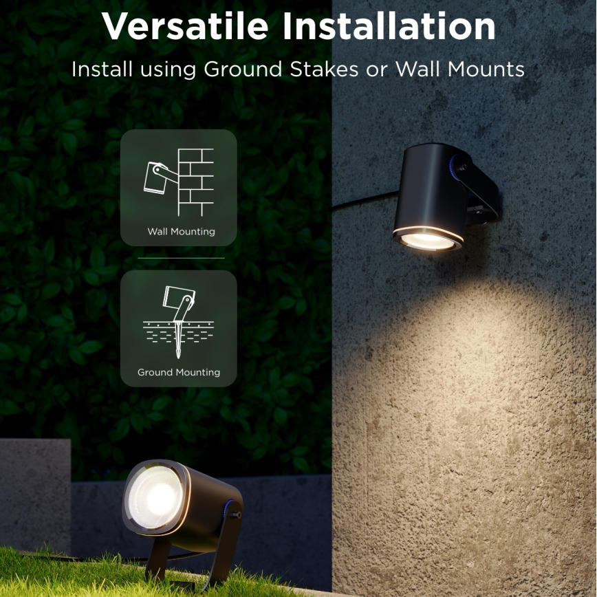Govee - KOMPLEKT 2x LED RGBWW Hämardatav prožektor LED/12W/230V IP67 2700-6500K Wi-Fi