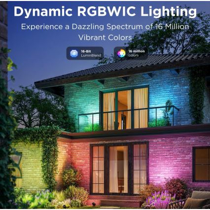 Govee - KOMPLEKT 2x LED RGBWW Hämardatav prožektor LED/12W/230V IP67 2700-6500K Wi-Fi
