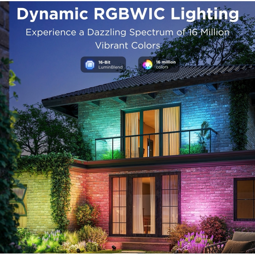 Govee - KOMPLEKT 2x LED RGBWW Hämardatav prožektor LED/12W/230V IP67 2700-6500K Wi-Fi