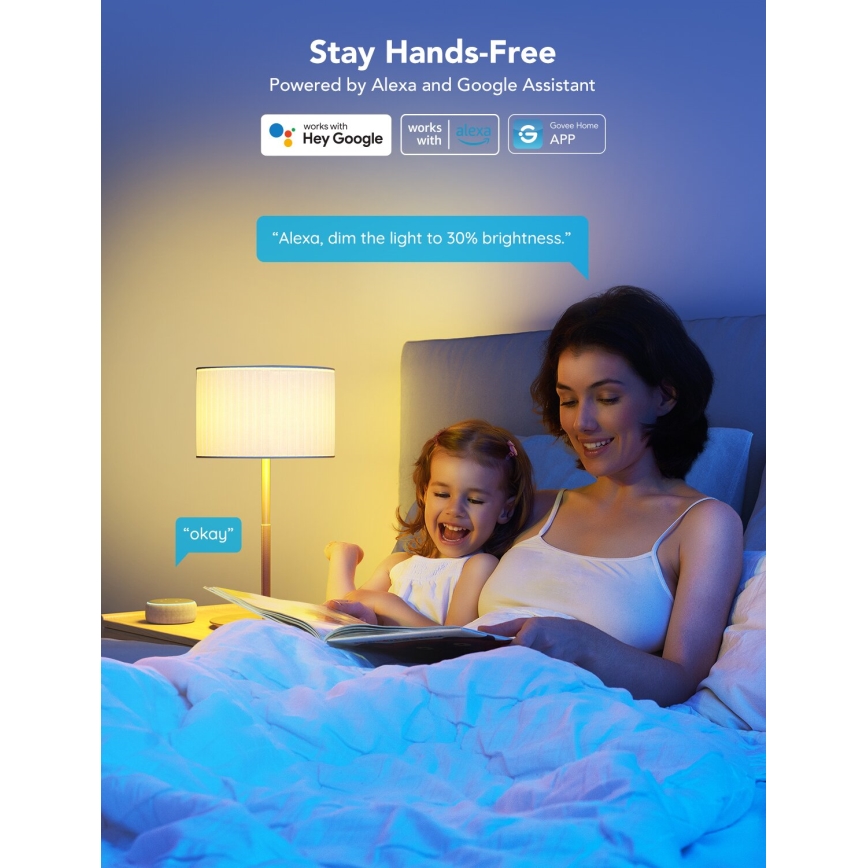 Govee - LED RGBWW Pirn Smart E27/12W/230V 2700-6500K Wi-Fi