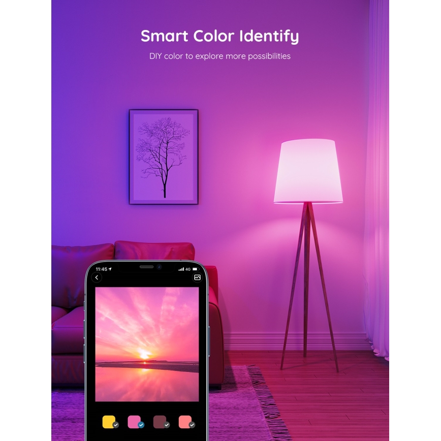 Govee - LED RGBWW Pirn Smart E27/12W/230V 2700-6500K Wi-Fi