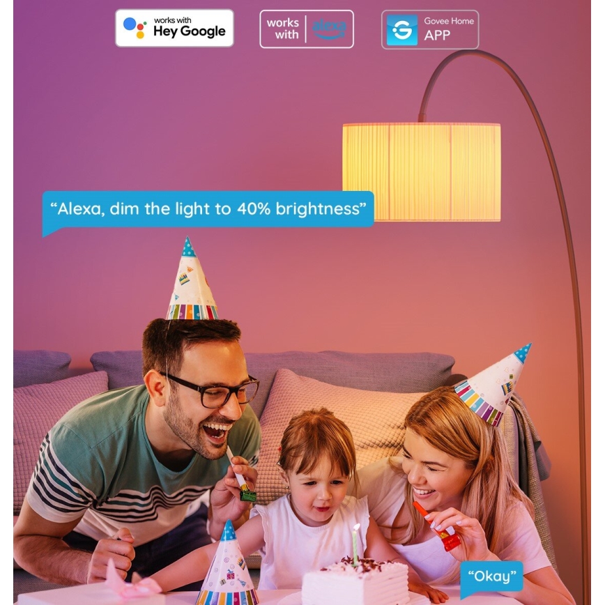 Govee - LED RGBWW Pirn Smart E27/9W/230V 2700-6500K Wi-Fi
