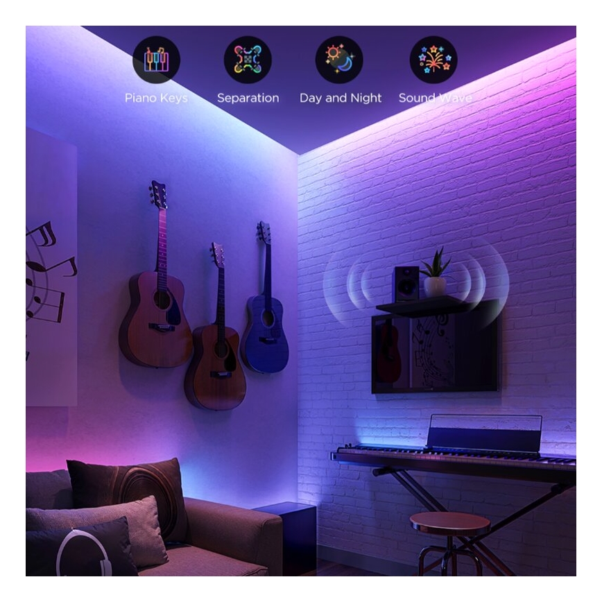 Govee - LED RGBWWIC Hämardatav pikendus riba Riba Valgustus 2 Pro 1m Wi-Fi Matter