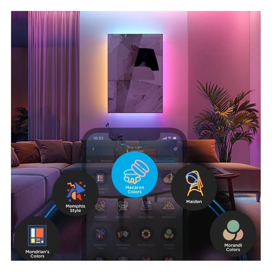 Govee - LED RGBWWIC Hämardatav pikendus riba Riba Valgustus 2 Pro 1m Wi-Fi Matter